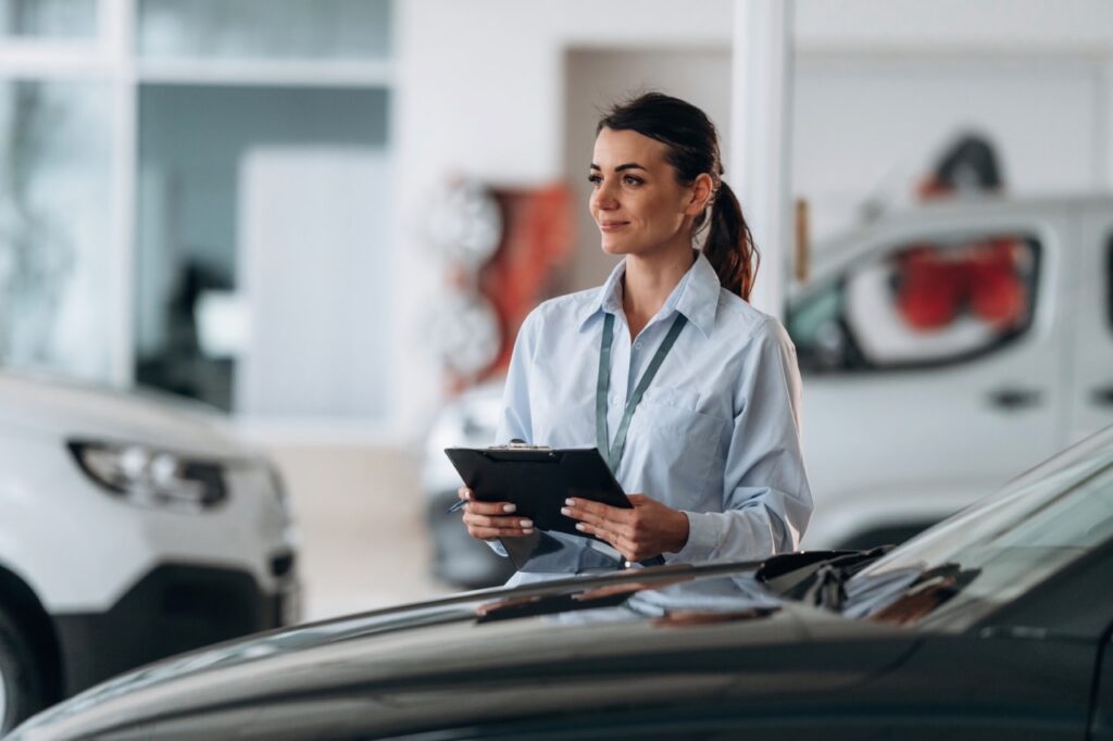 Dealer group leader reviewing rooftop leaderboard and department-level CSI scores in ASAP by Oxlo automated score aggregation dashboard to hold managers accountable for OEM bonus performance